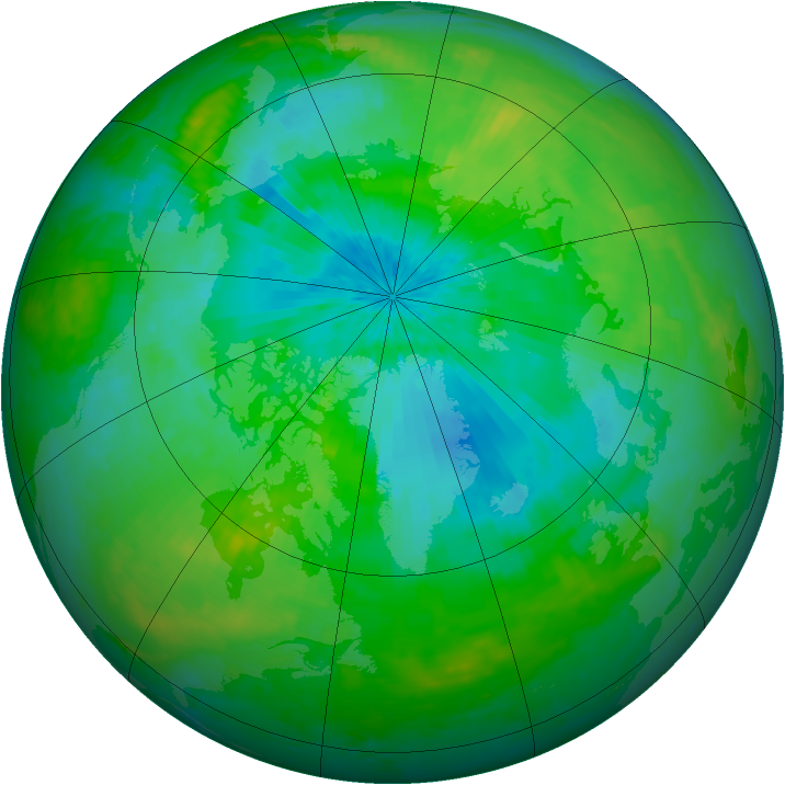 Arctic ozone map for 12 August 2004